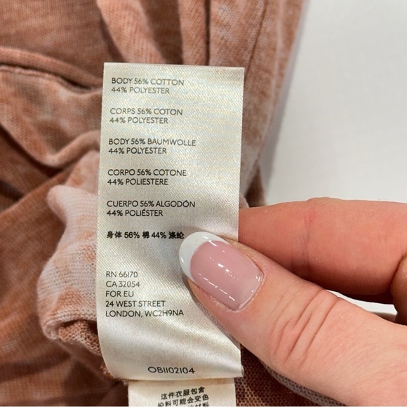 We The Free layering henley burnout top brown small - Picture 7 of 10